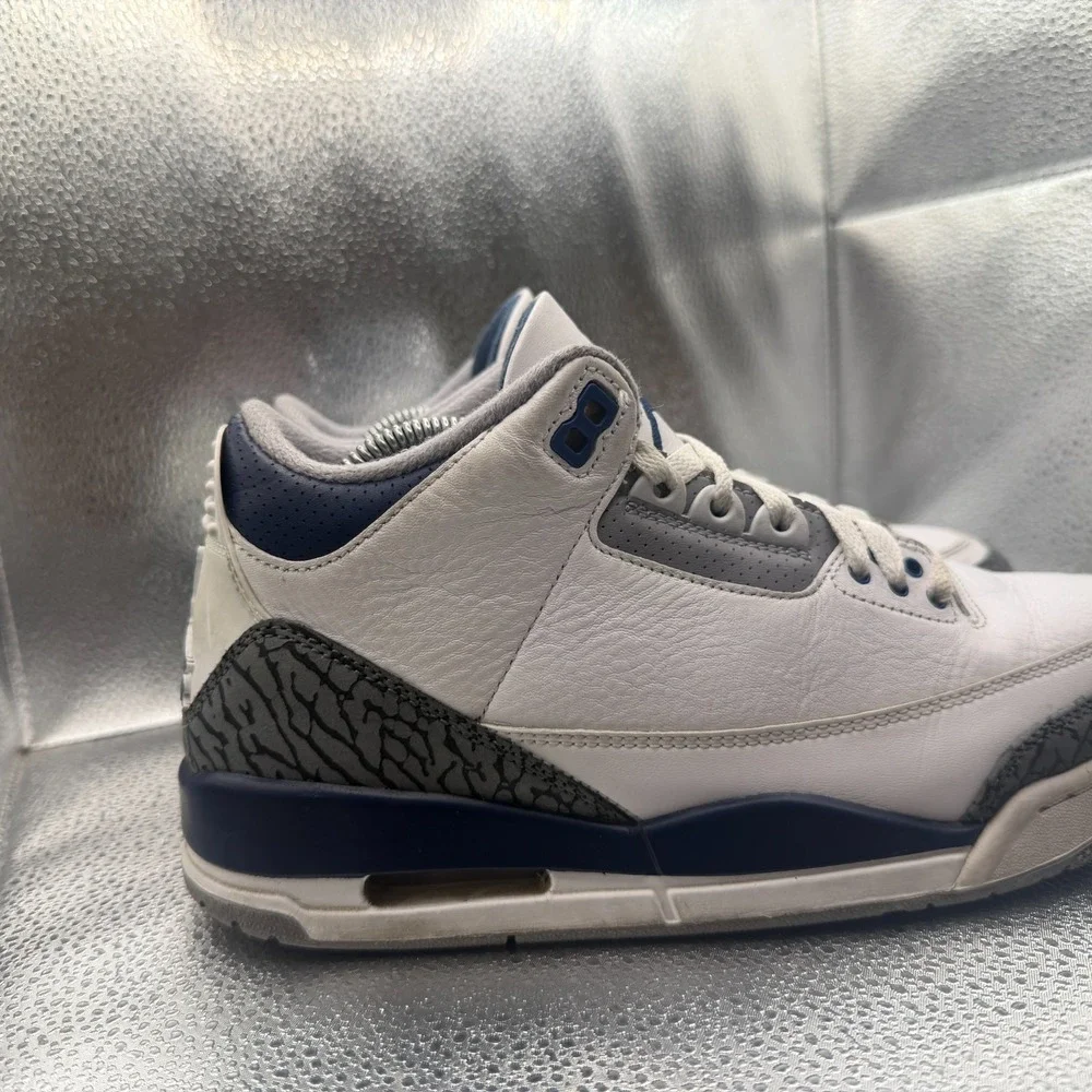 Size 8 Air Jordan Air Jordan 3 Retro Midnight Navy Mens Sneaker Shoes CT8532-140